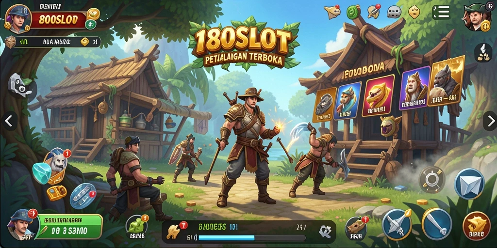 Tangkapan layar gameplay <strong>180SLOT</strong> menampilkan petualangan seru di dunia terbuka.