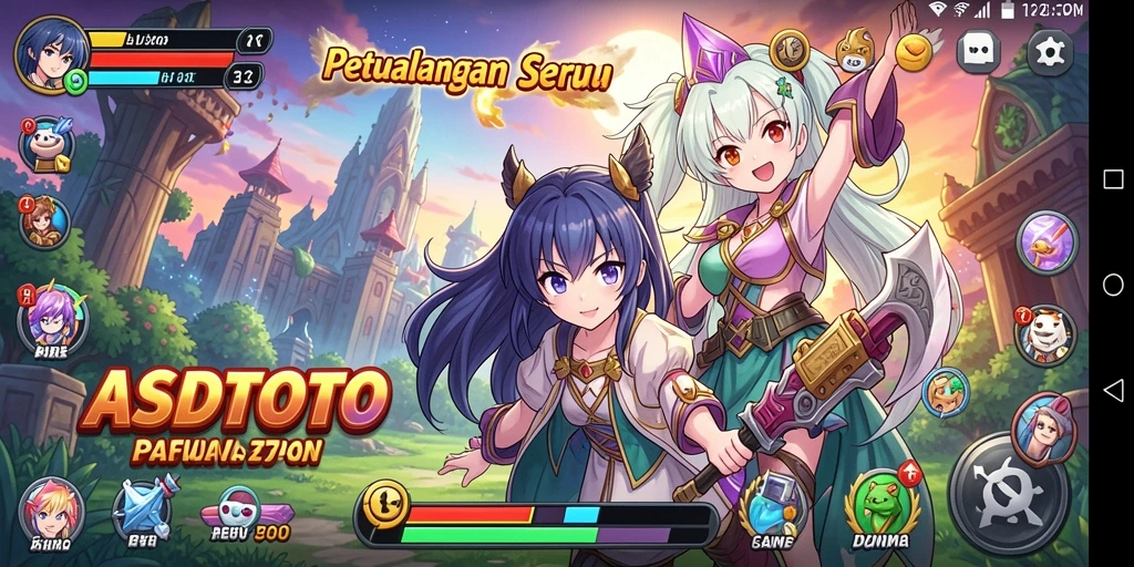 Tampilan gameplay menawan yang menampilkan karakter Anime ikonik.