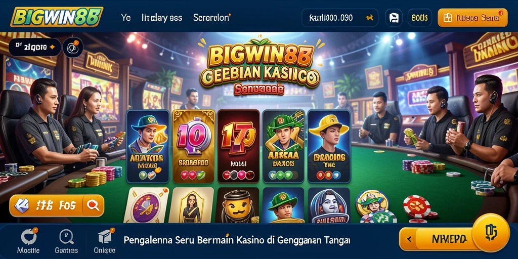 Screenshot gameplay Kasino dari BIGWIN88 menampilkan slot yang mengasyikkan.