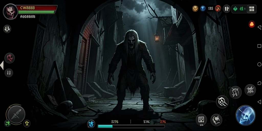 Tampilan gameplay menakutkan di dunia CW8888 yang mencekam.