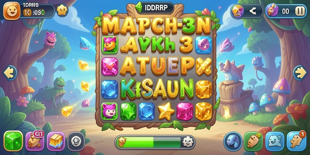 Screenshot gameplay <strong>IDRRP</strong> menunjukkan keseriusan permainan Match-3 yang seru.