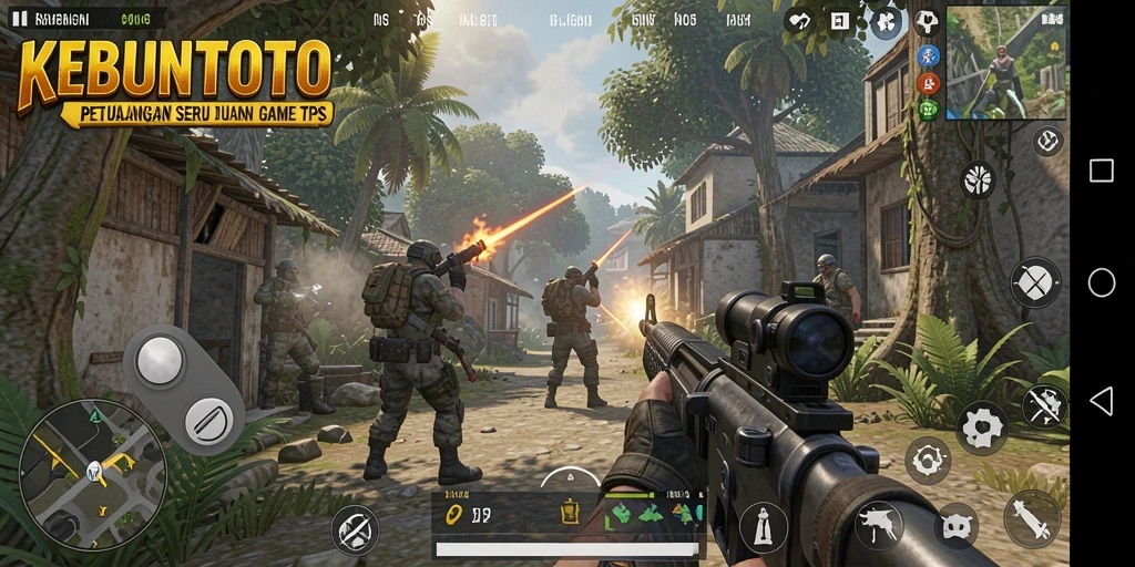 Gameplay seru dalam KEBUNTOTO dengan pertempuran intens.