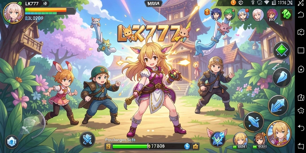 Tampilan menarik dari gameplay LK777 dengan karakter Anime yang memukau.