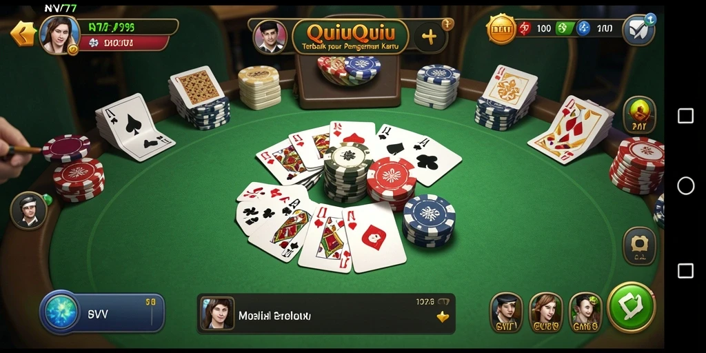 Tampilan menarik dari gameplay QiuQiu NV77 yang seru.