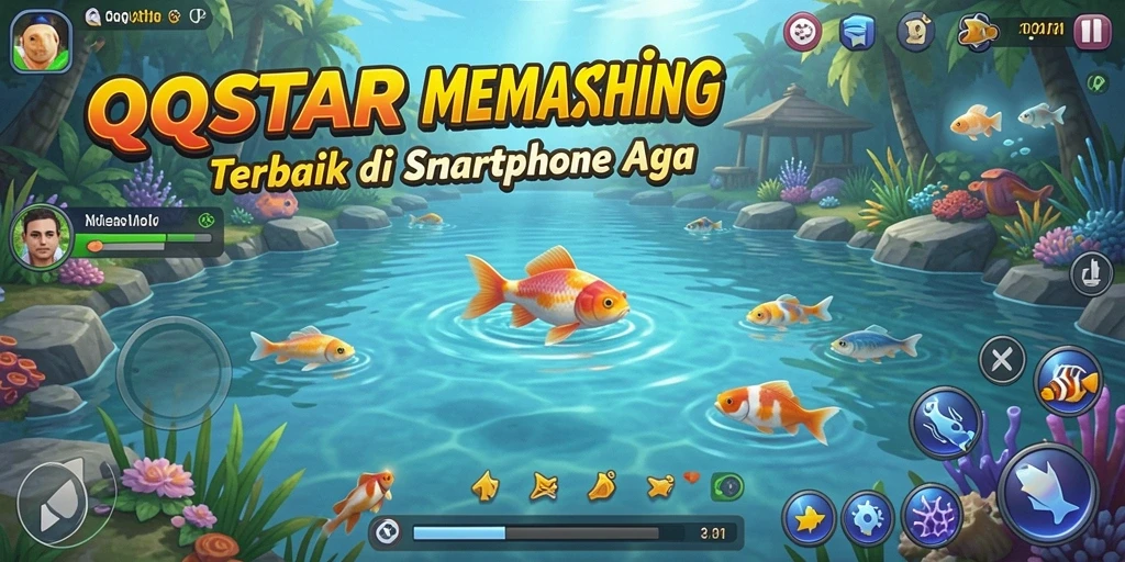 Screenshot gameplay QQSTAR yang menampilkan aksi memancing seru.