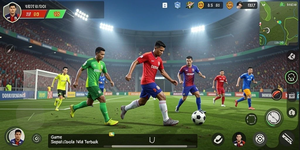 Tampilan gameplay V87 yang memukau dan realistis dalam sepak bola.